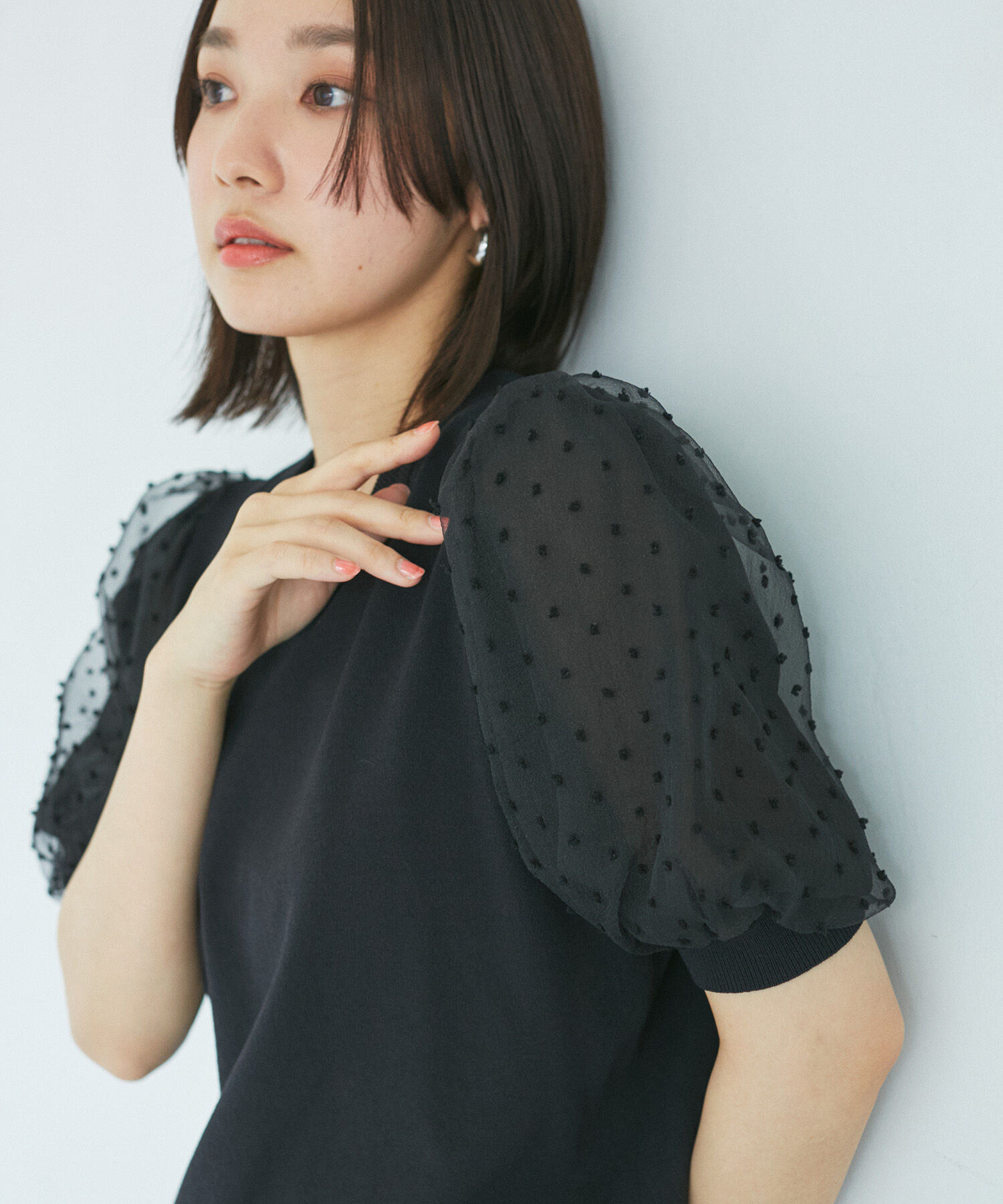 VIS「【夏トップス総選挙/お気に入り登録No.1】袖シアードッキングニット」|ニット・セーター|