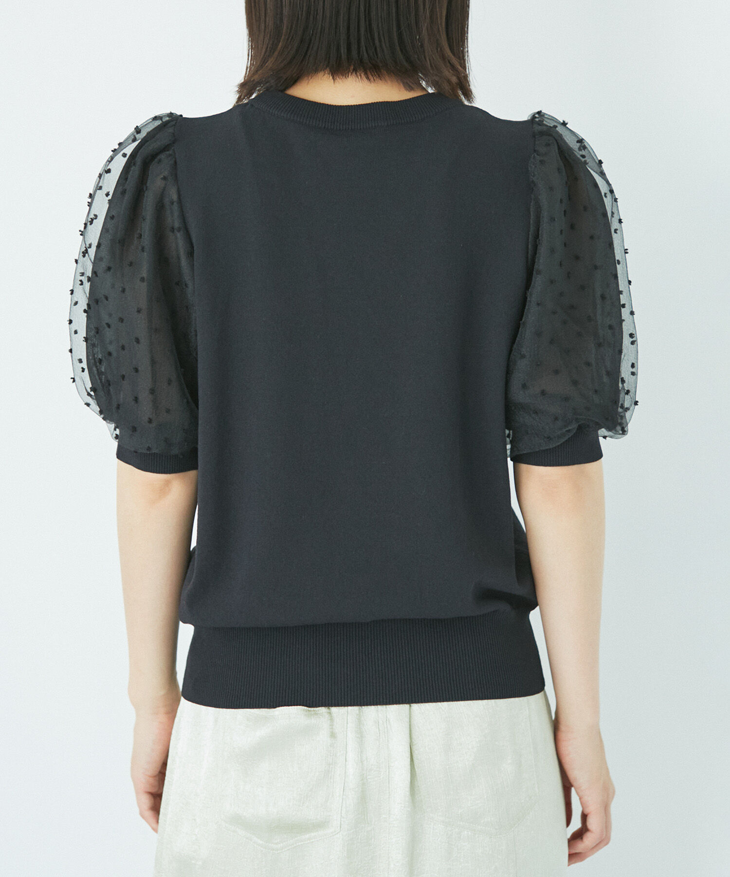 VIS「【夏トップス総選挙/お気に入り登録No.1】袖シアードッキングニット」|ニット・セーター|