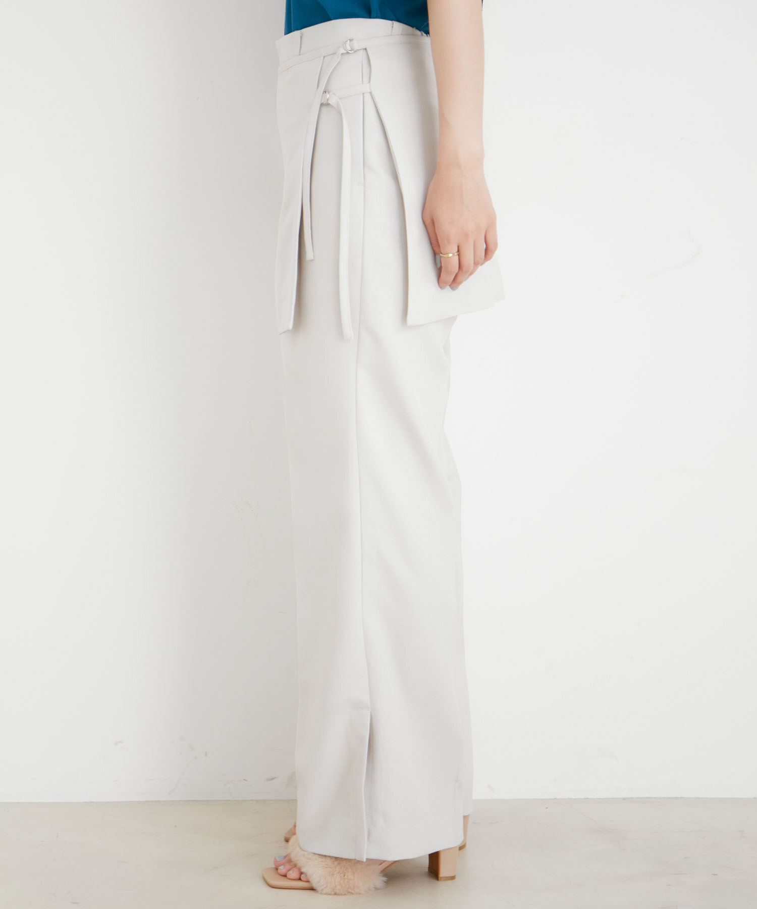 VIS「【吸水速乾/UV】スカートレイヤードスラックスパンツ【SET】」|スラックス|