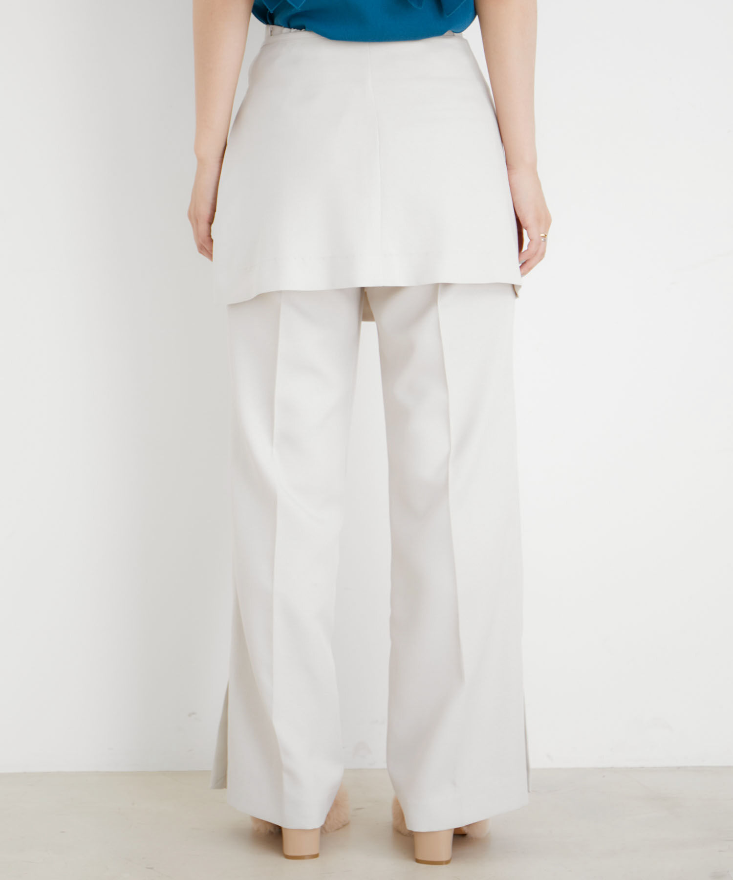 VIS「【吸水速乾/UV】スカートレイヤードスラックスパンツ【SET】」|スラックス|