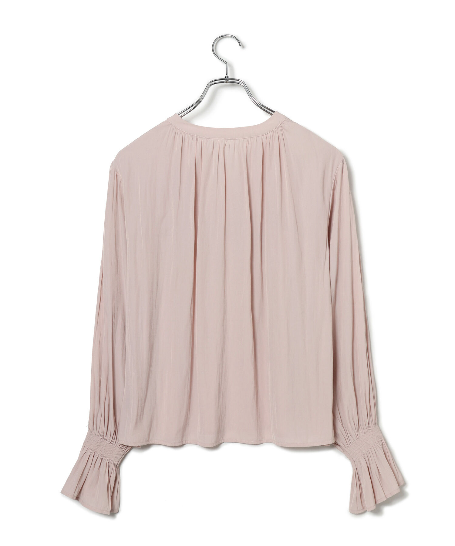 VIS「割繊シャーリングミニフリルブラウス/洗える」|シャツ・ブラウス|