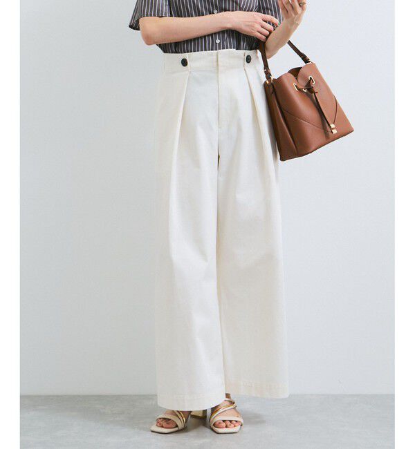 VIS「【洗える】マリンデザインバギーパンツ」|チノ|オフホワイト(15)