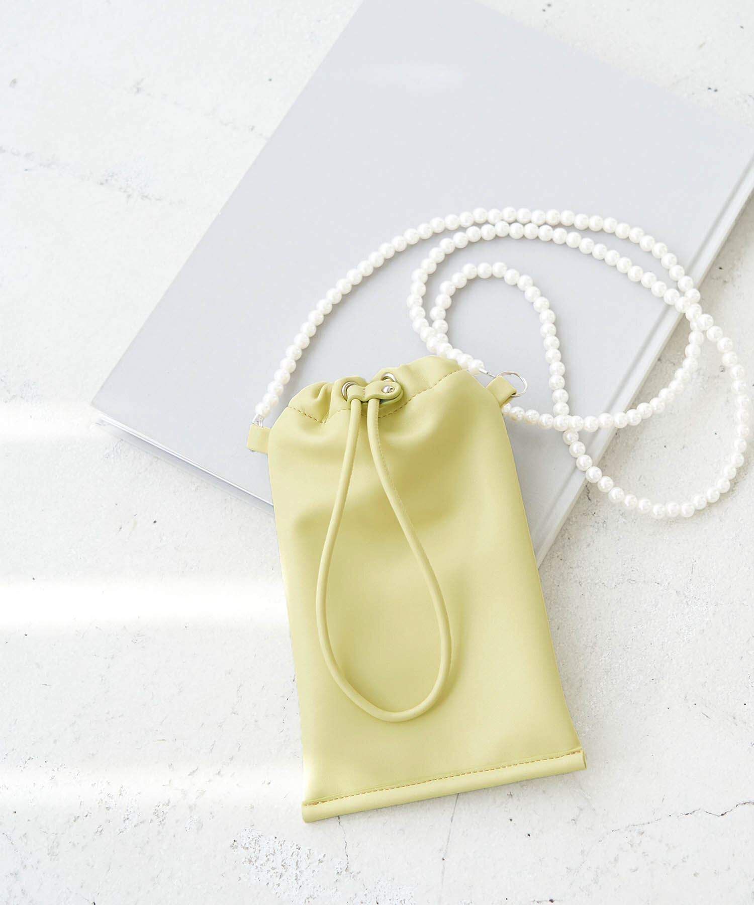 ROPE PICNIC PASSAGE「パールチェーンハンドルソフトミニショルダーバッグ」|ショルダー・メッセンジャー|イエロー系(82)