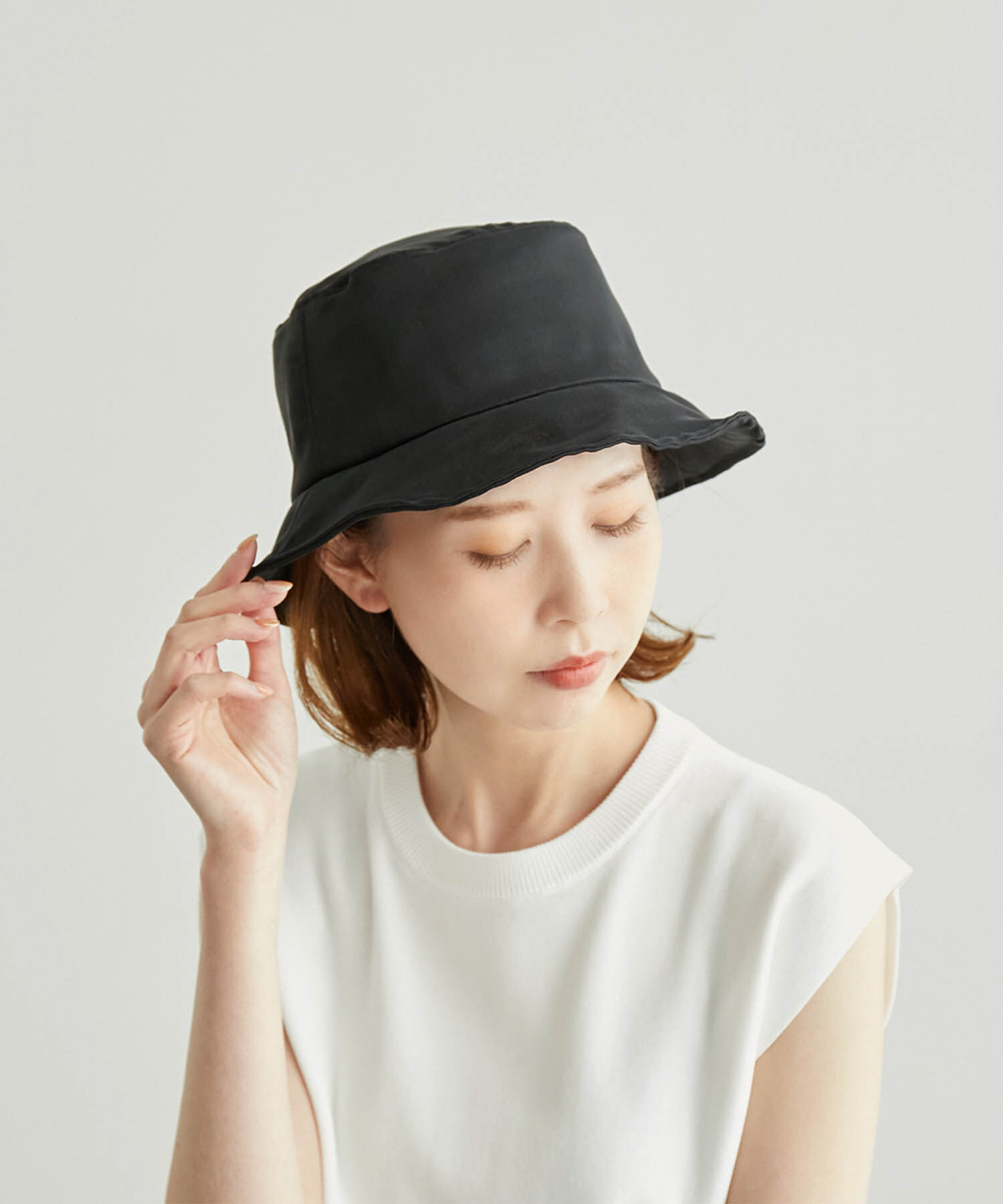 ROPE PICNIC PASSAGE「オーガンジーシアーハット」|ハット|ブラック(01)