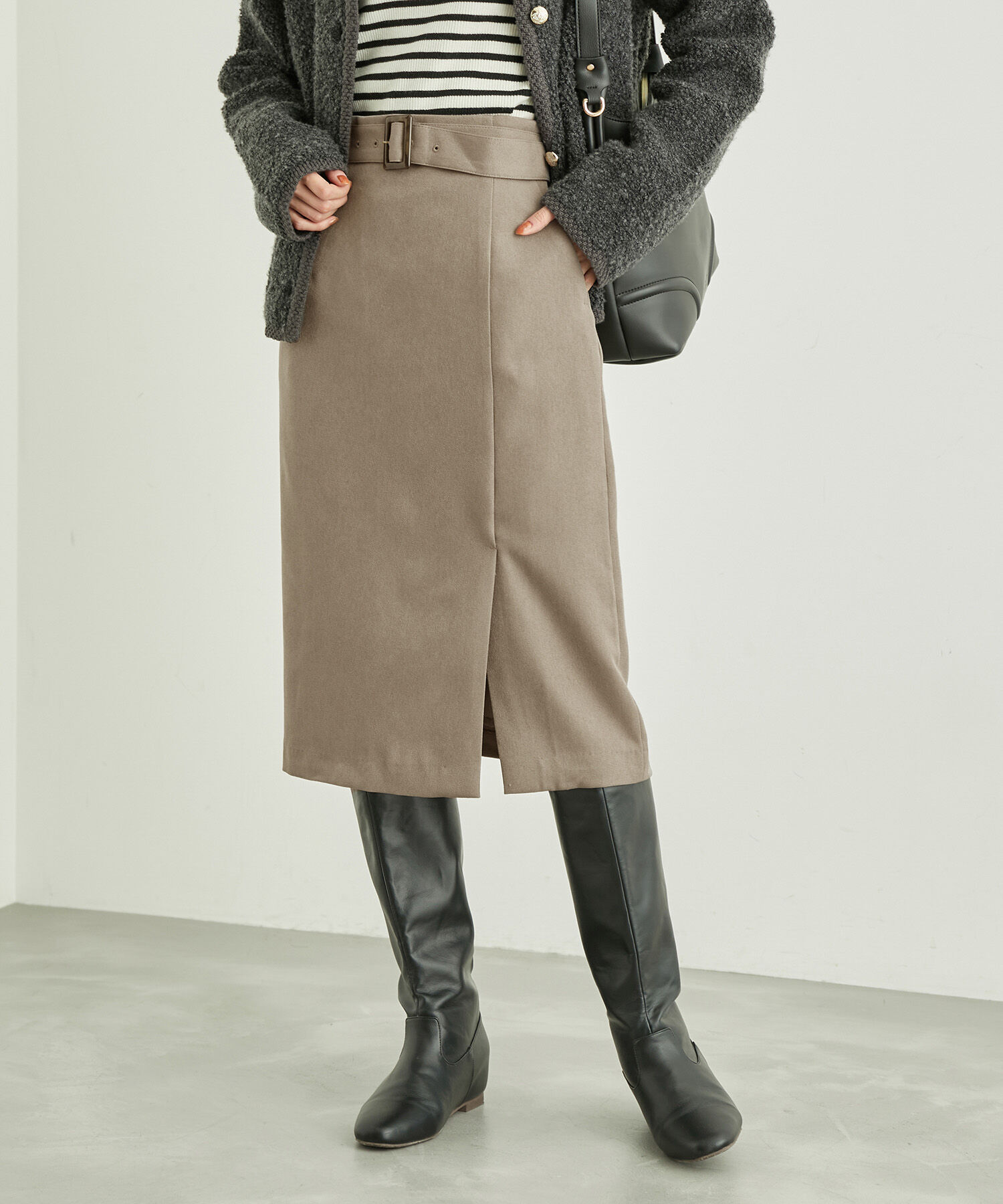 Rope&rsquo;Picnic「ラナテックラップ風スカート」|スカート|ブラウン(22)