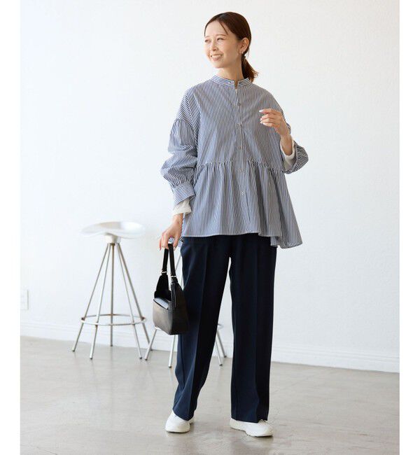 Rope&rsquo;Picnic「【花粉ガード・防シワ】ギャザーシャツブラウス」|シャツ・ブラウス|