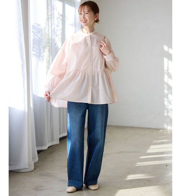 Rope&rsquo;Picnic「【花粉ガード・防シワ】ギャザーシャツブラウス」|シャツ・ブラウス|