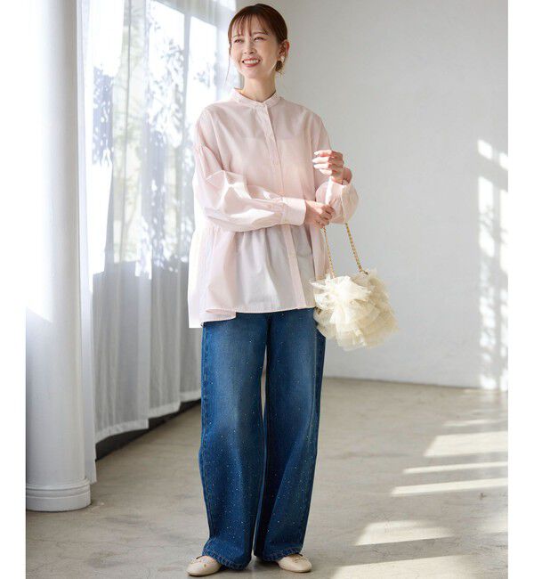 Rope&rsquo;Picnic「【花粉ガード・防シワ】ギャザーシャツブラウス」|シャツ・ブラウス|