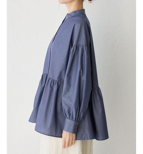 Rope&rsquo;Picnic「【花粉ガード・防シワ】ギャザーシャツブラウス」|シャツ・ブラウス|