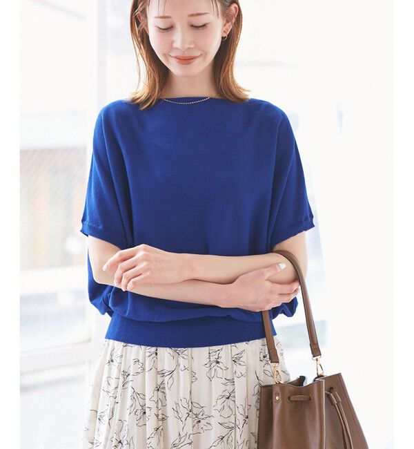 Rope&rsquo;Picnic「【UVカット・吸水速乾・遮熱】Comfort Seriesコンフォートシリーズ/二の腕が隠れるニット」|ニット・セーター|