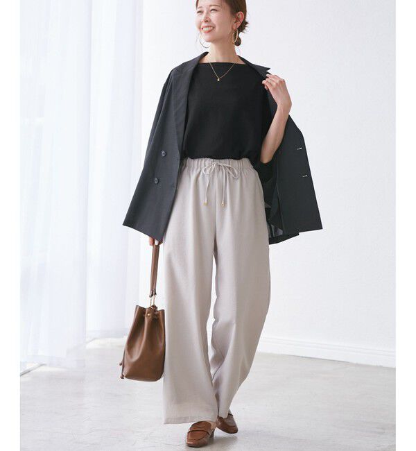 Rope&rsquo;Picnic「【UVカット・吸水速乾・遮熱】Comfort Seriesコンフォートシリーズ/二の腕が隠れるニット」|ニット・セーター|