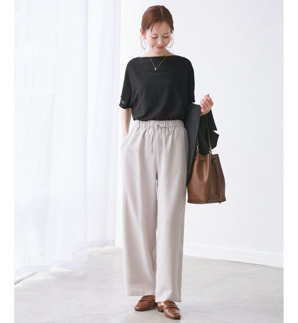 Rope&rsquo;Picnic「【UVカット・吸水速乾・遮熱】Comfort Seriesコンフォートシリーズ/二の腕が隠れるニット」|ニット・セーター|