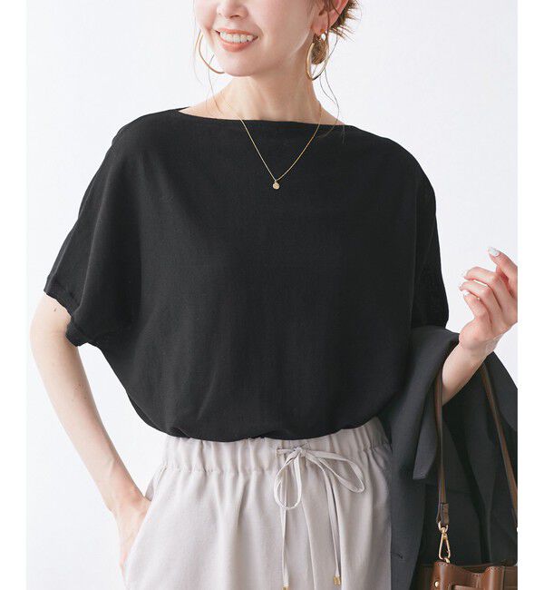 Rope&rsquo;Picnic「【UVカット・吸水速乾・遮熱】Comfort Seriesコンフォートシリーズ/二の腕が隠れるニット」|ニット・セーター|