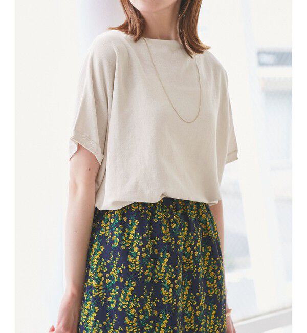 Rope&rsquo;Picnic「【UVカット・吸水速乾・遮熱】Comfort Seriesコンフォートシリーズ/二の腕が隠れるニット」|ニット・セーター|