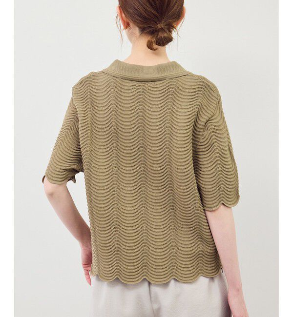 Rope&rsquo;Picnic「リップル風襟付きサマーニットプルオーバー」|ニット・セーター|