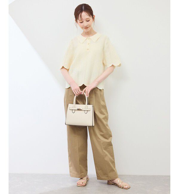 Rope&rsquo;Picnic「リップル風襟付きサマーニットプルオーバー」|ニット・セーター|