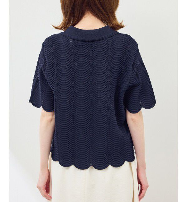 Rope&rsquo;Picnic「リップル風襟付きサマーニットプルオーバー」|ニット・セーター|