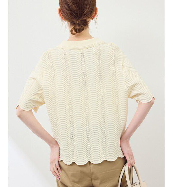 Rope&rsquo;Picnic「リップル風襟付きサマーニットプルオーバー」|ニット・セーター|