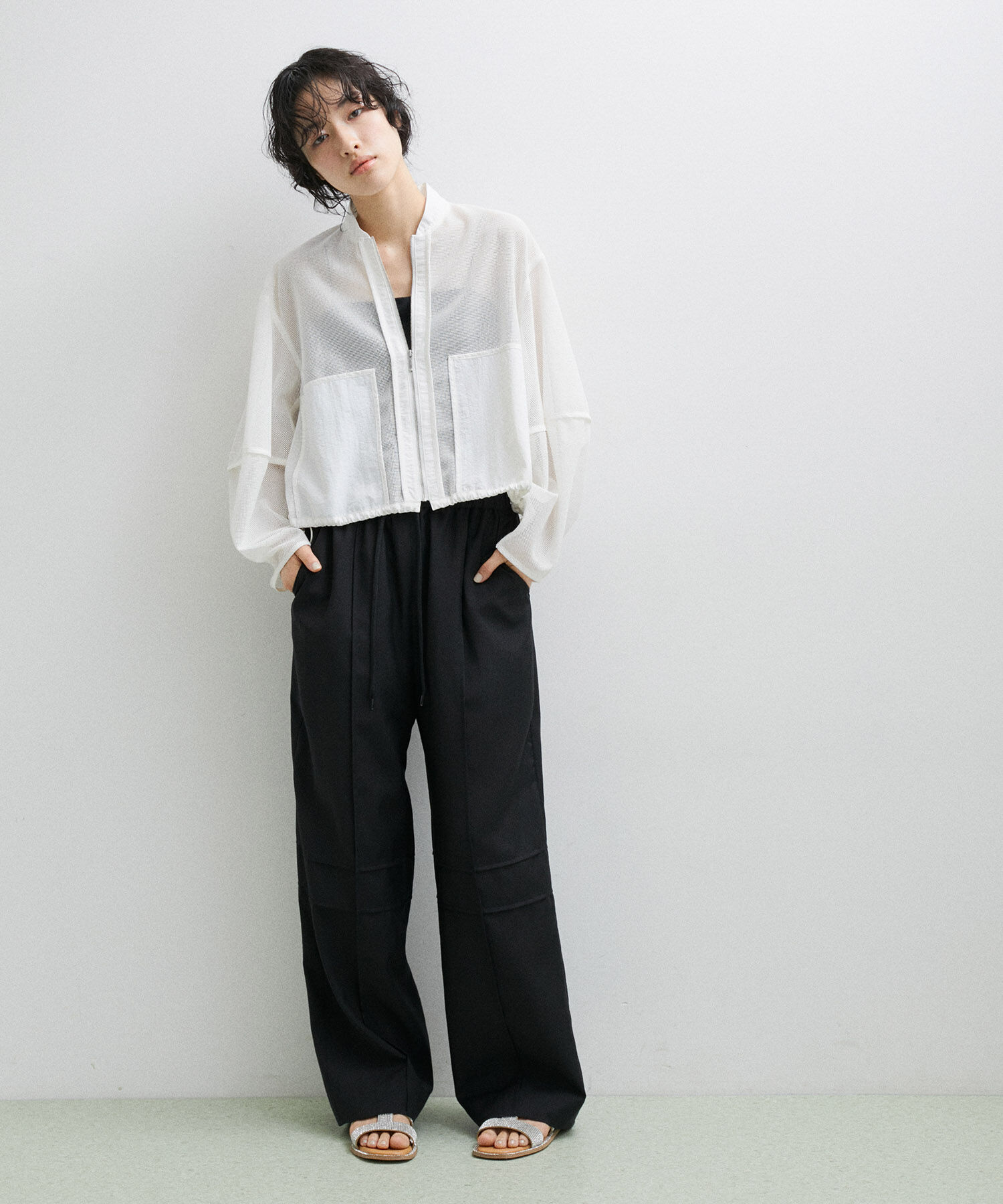 ADAM ET ROPE'「【サステナブル】シアーイージーパンツ」|その他|