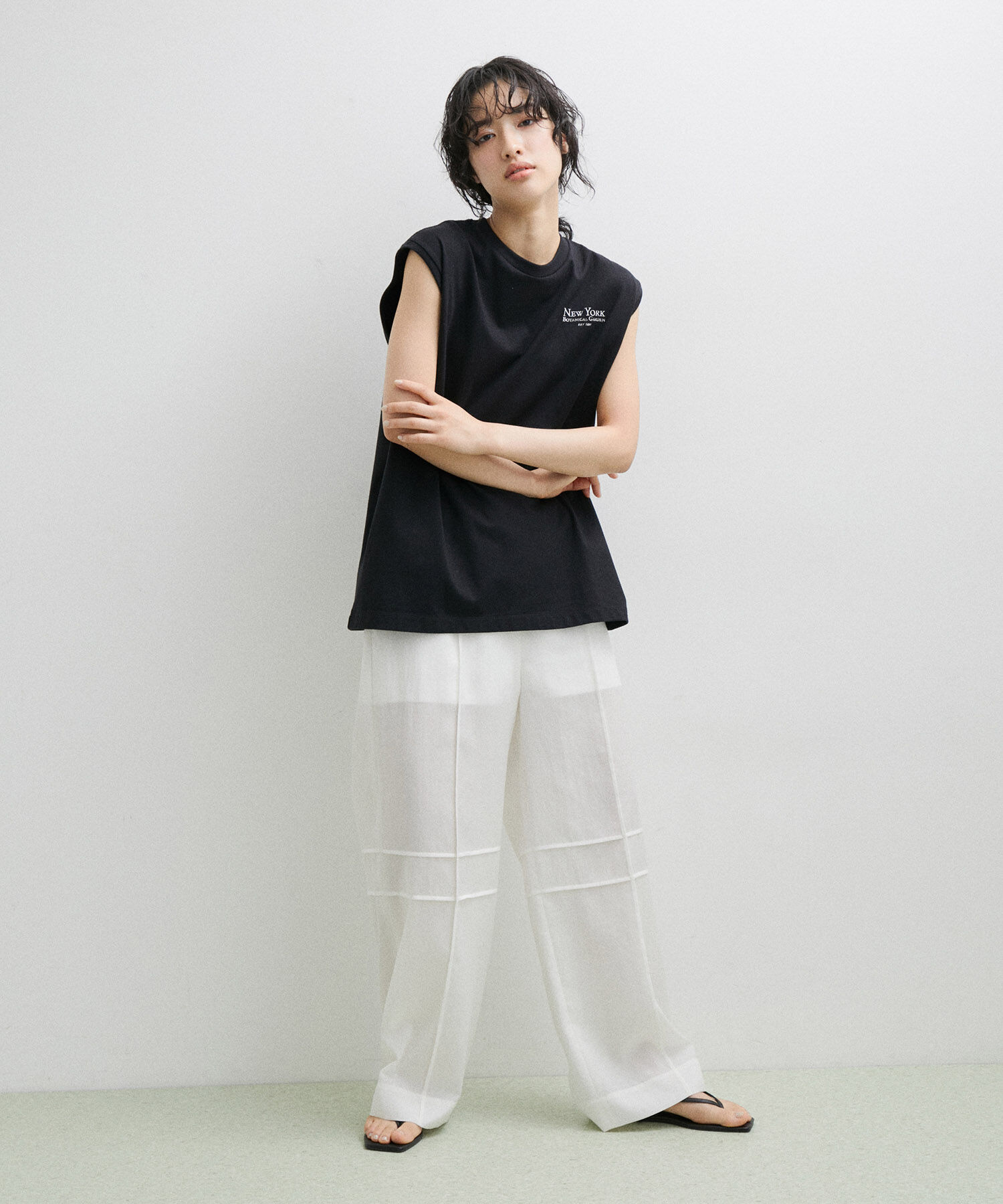 ADAM ET ROPE'「【サステナブル】シアーイージーパンツ」|その他|