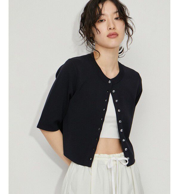 ADAM ET ROPE'「【サステナブル】クールタッチニットカーディガン」|カーディガン|