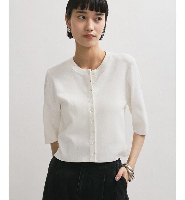 ADAM ET ROPE'「【サステナブル】クールタッチニットカーディガン」|カーディガン|