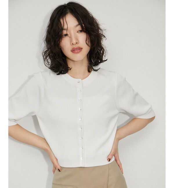 ADAM ET ROPE'「【サステナブル】クールタッチニットカーディガン」|カーディガン|