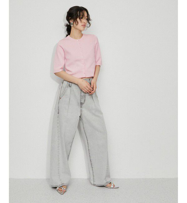 ADAM ET ROPE'「【サステナブル】クールタッチニットカーディガン」|カーディガン|