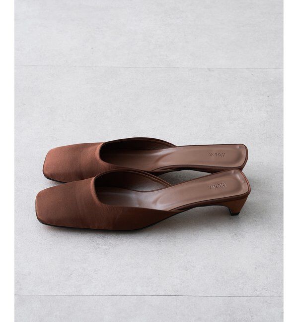  「【Hoaw.】スクエアサテンミュール」|その他|