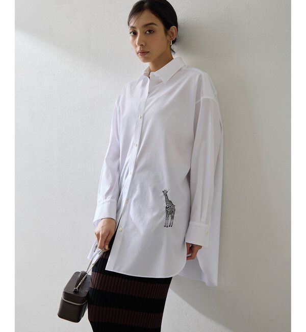  「＜一部カラー期間限定販売＞アニマル刺繍シャツ」|シャツ・ブラウス|