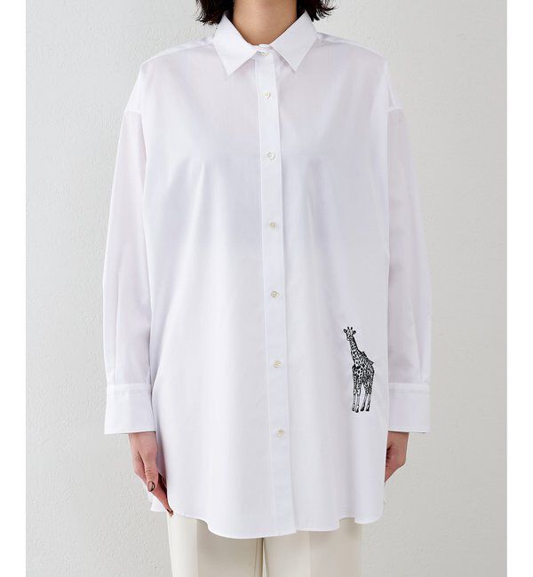  「＜一部カラー期間限定販売＞アニマル刺繍シャツ」|シャツ・ブラウス|
