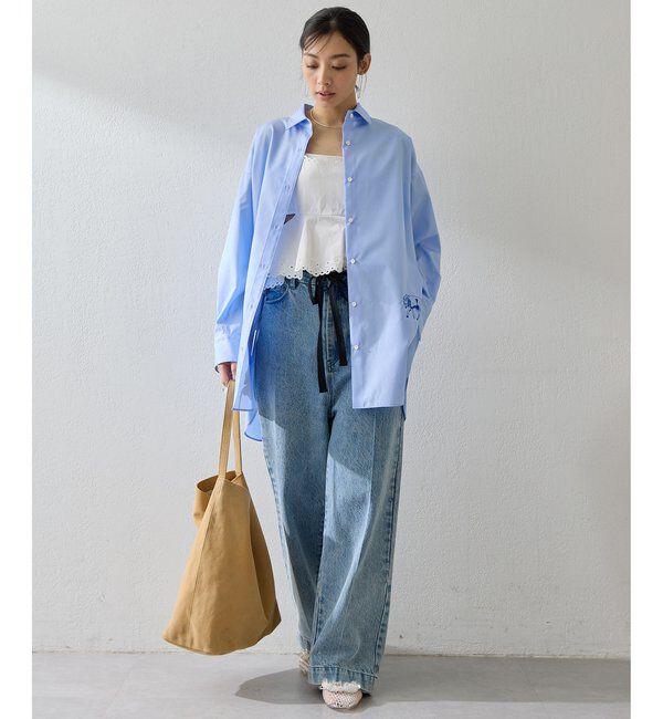  「＜一部カラー期間限定販売＞アニマル刺繍シャツ」|シャツ・ブラウス|