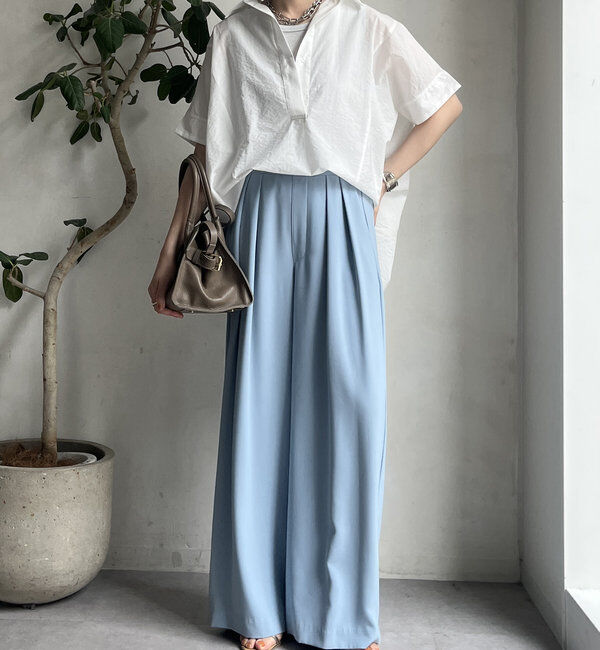  「【累計販売数3万枚突破/22色４サイズ展開！】タックワイドパンツ」|チノ|