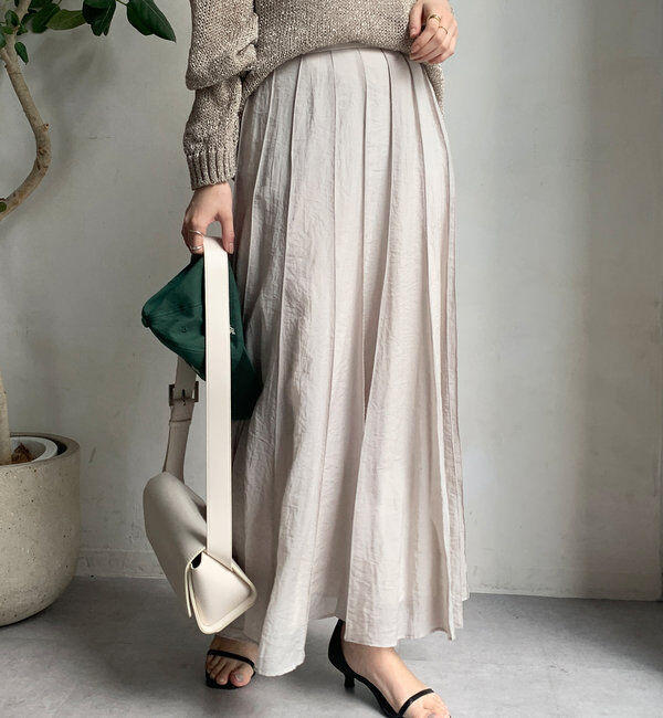  「シアーパネルプリーツスカート」|スカート|