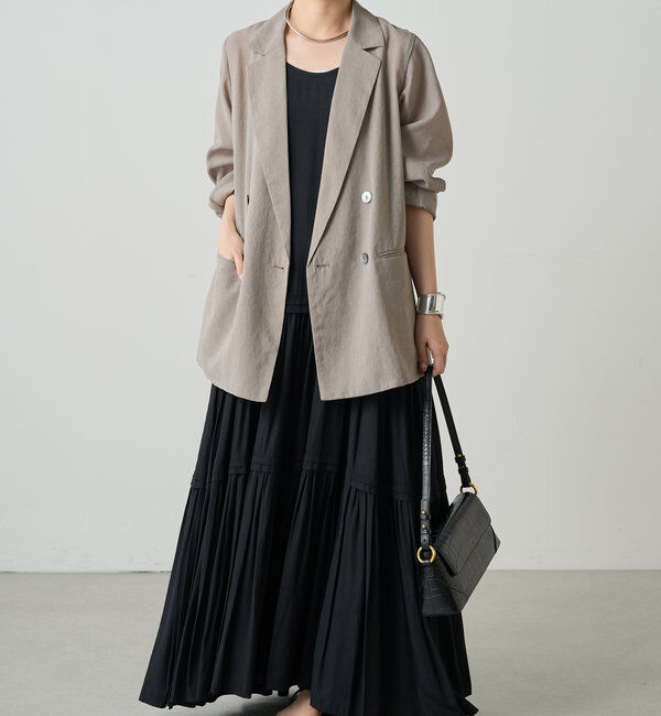  「【3サイズ展開】サテンティアードキャミワンピース」|ワンピース|