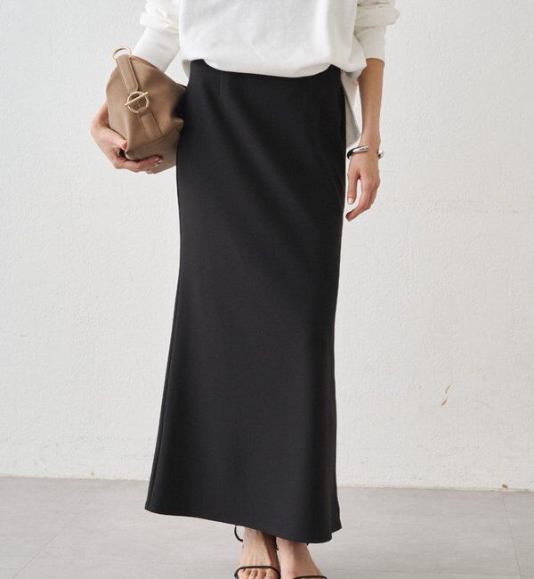  「カットジョーゼットマーメイドスカート」|スカート|ブラック