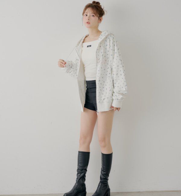  「花柄ルーズパーカー」|パーカー|