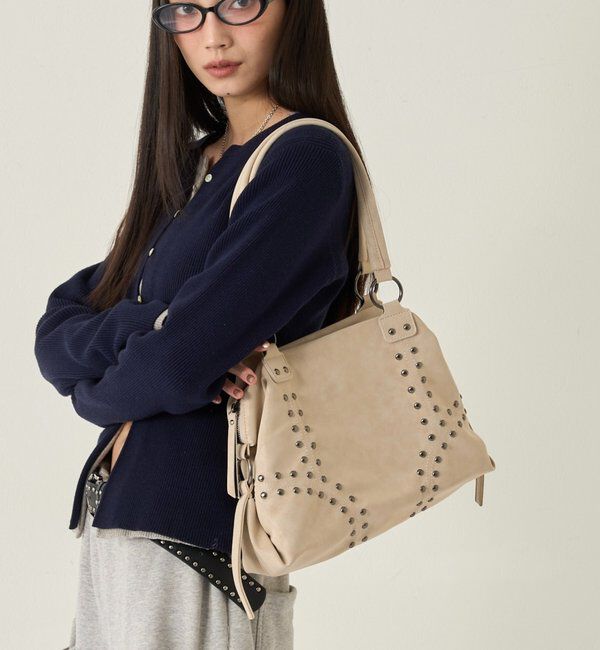  「STUDDED SHOULDER BAG/スタッズショルダーバッグ」|トートバッグ|