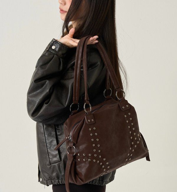  「STUDDED SHOULDER BAG/スタッズショルダーバッグ」|トートバッグ|