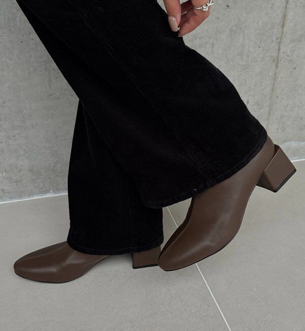  「スクエアヒールショートブーツ」|ショートブーツ|