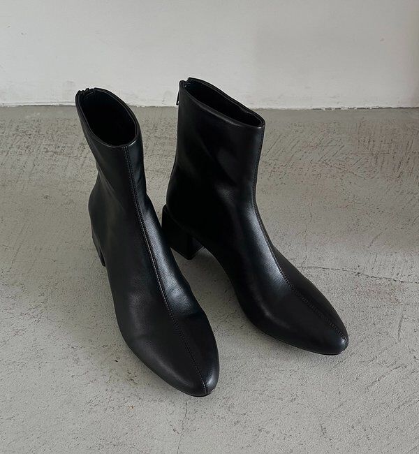  「スクエアヒールショートブーツ」|ショートブーツ|