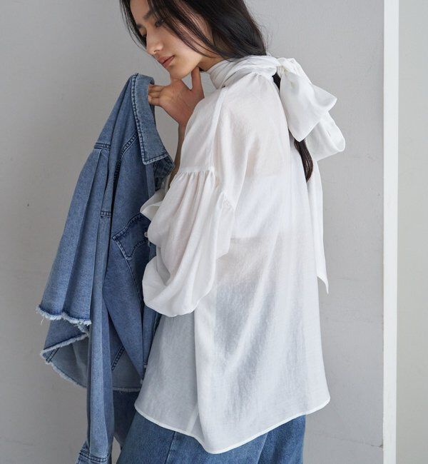 「【26SS予約】ボウタイブラウス」|シャツ・ブラウス|オフホワイト