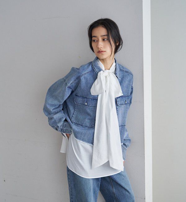  「【26SS予約】デニムオーバーショートシャツ」|シャツ・ブラウス|