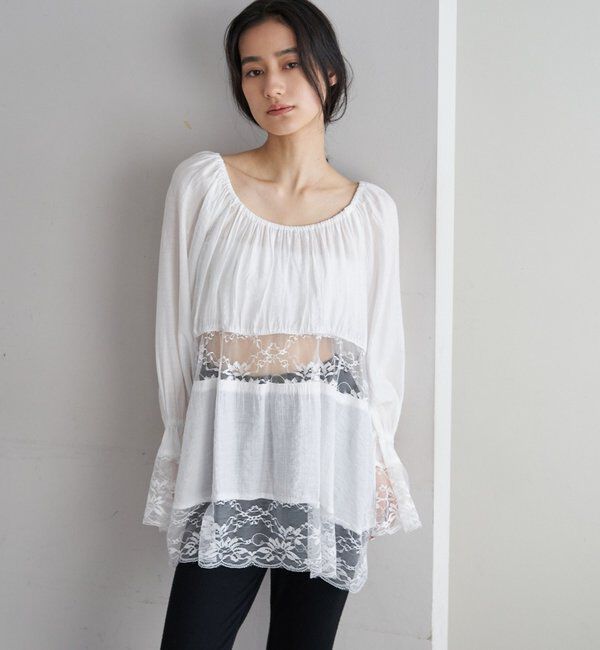  「【26SS予約】レースチュニックブラウス」|シャツ・ブラウス|