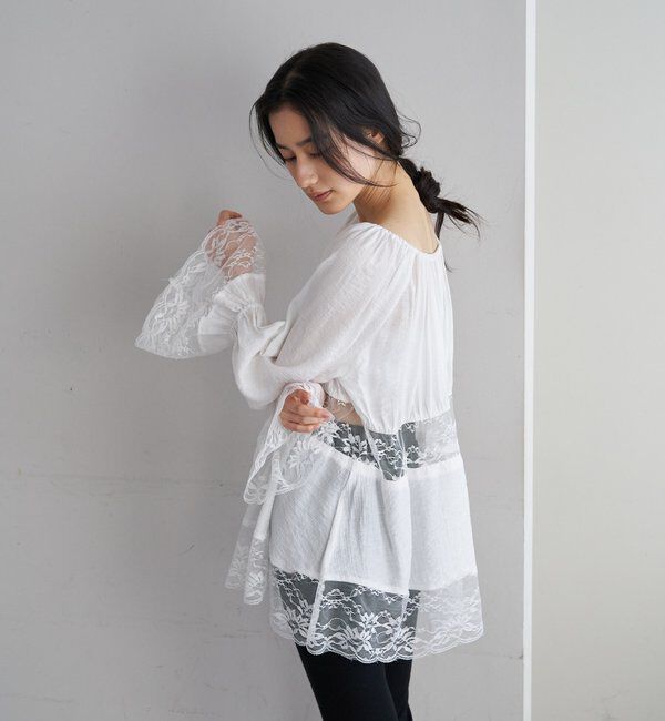  「【26SS予約】レースチュニックブラウス」|シャツ・ブラウス|