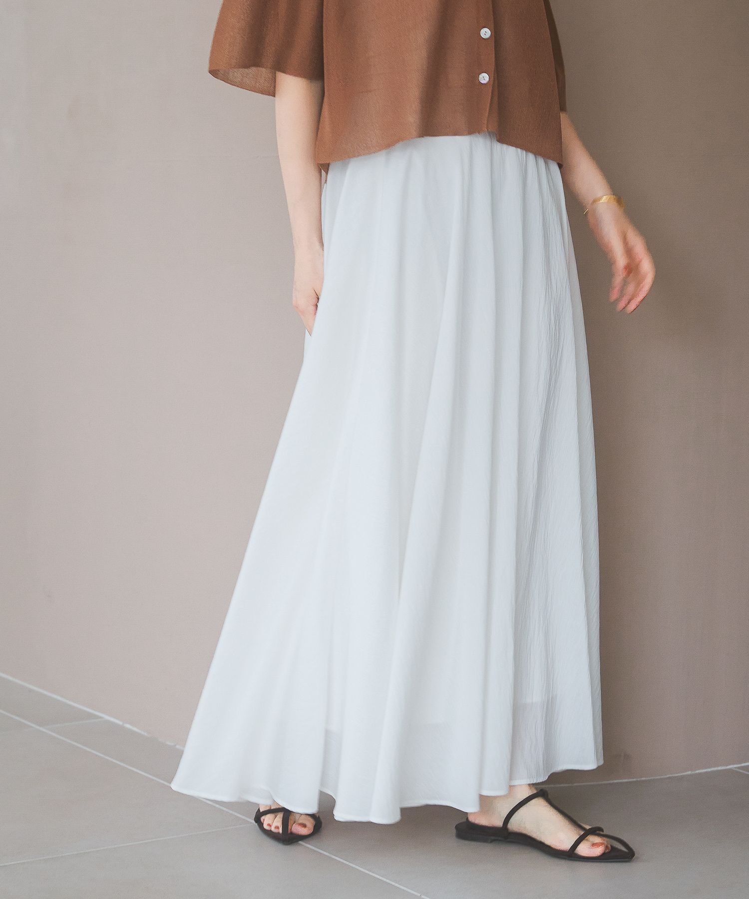 A part by 「シアーサーキュラーフレアスカート」|スカート|オフホワイト