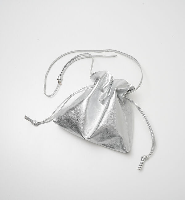 collex「レザーキンチャクポシェット ショルダーバッグ」|ショルダー・メッセンジャー|シルバー