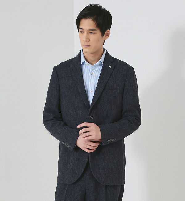 ABAHOUSE「【セットアップ対応/FLEX JACKET】サマーツイード ジャケット / サマ」|テーラードジャケット|ダークネイビー