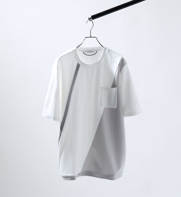 ABAHOUSE「コンビネーション ライン ポンチ 半袖Tシャツ」|Tシャツ・カットソー|