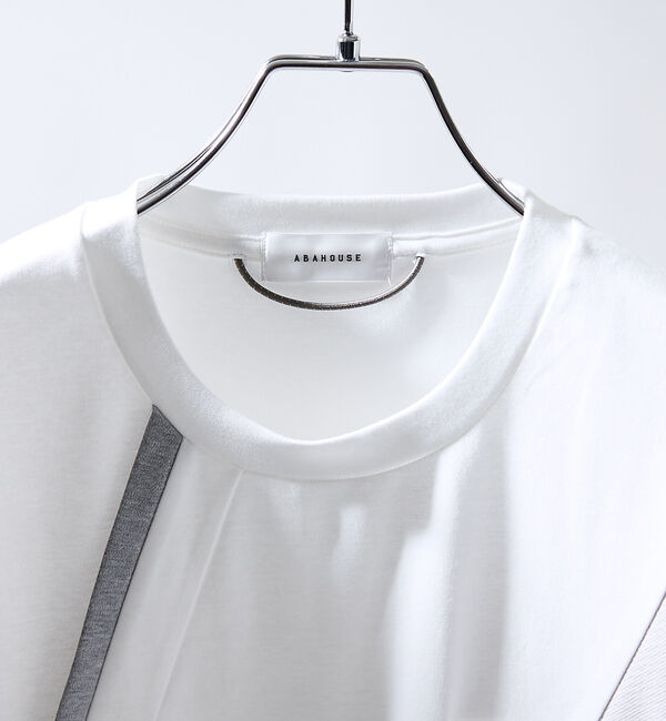 ABAHOUSE「コンビネーション ライン ポンチ 半袖Tシャツ」|Tシャツ・カットソー|